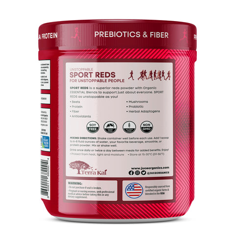 Júce Sport Reds Organic Plant-Based  Pea Protein Supplement Powder